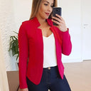 Chic Slim-Fit Blazer with Open Collar & Long Sleeves