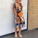 Women's V-Neck Casual Dress with Pocket Design