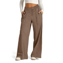 Chic Women's Loose Fit Leisure Pants with Elastic Waist and Handy Pockets
