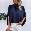 Stylish Women's Blouse with Stand-Up Collar