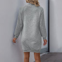 Chic Women's Dress with Ruching & Button Detail
