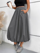 Chic Women's Midi Skirt in Flowing Fabric