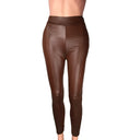 Women’s High-Waisted Faux Leather Leggings with Sleek Design