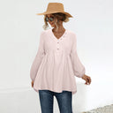 Chic Women's Blouse with Button Accents