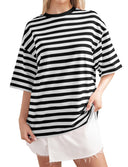 Wide Striped Oversized Women's Tee