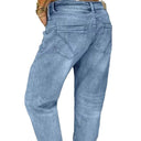 Distressed Button Fly Boyfriend Jeans for Women