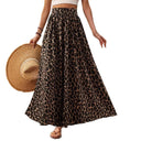 Leopard Print Maxi Skirt with Stretch Waist