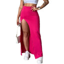 Chic High Waist Lace Skirt with Side Slit