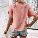 Women's Ruffle V-Neck Blouse for Stylish Elegance