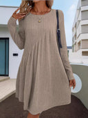 Chic Asymmetric Ribbed Dress for Women