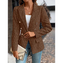Chic Women's Blazer with Structured Design and Double Button Closure