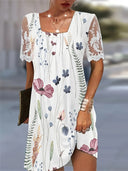 Floral Print Shift Dress for Women