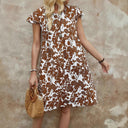 Floral Print Women's Dress with Stylish Cut