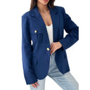Classic Double-Button Blazer with Pocket Detail for Women