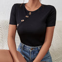 Stylish Women's Bodysuit with Chic Button Accents