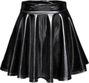 Women's Glossy Sheath Dress with Flared Hem