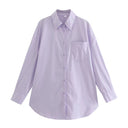 Chic Women's Long Sleeve Blouse in Fine Cotton