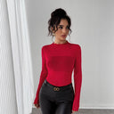 Chic Ruffled Collar Bodysuit with Glitter Accents