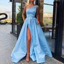 Chic Asymmetrical Evening Dress with High Slit