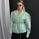 Chic Oversized Blazer Jacket with Belt for Women
