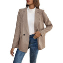 Stylish Women's Checked Blazer Jacket