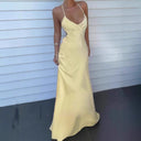 Chic Maxi Dress with Deep V-Neck & Adjustable Straps
