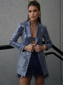 Chic Sequin Blazer with Trendy Design