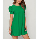 Chic A-Line Mini Dress with Puff Sleeves