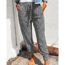 Stylish Women's Animal Print Trousers with Elastic Waist