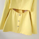 Chic Women's Blazer Jacket with Structured Collar and Shiny Accents