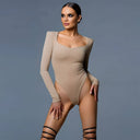 Stylish Long Sleeve Square Neck Bodysuit for Women