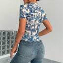 Chic Women's Short Sleeve T-Shirt with Unique Print