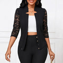 Contemporary Blazer Jacket with Lace Accents