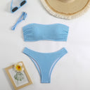 Chic Women's Bandeau Bikini Set with Classic Design