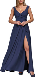 Chic Maxi Dress with Elegant Wrap and Side Slit