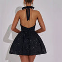 Women’s Glamorous V-Neck Cocktail Dress with Flared Skirt