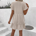 Chic V-Neck Dress with Flowing Sleeves