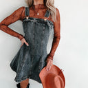 Women's Adjustable Strap Denim Overall Dress - Quality Craftsmanship