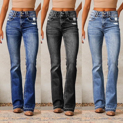 Women's Retro High-Waisted Flared Jeans