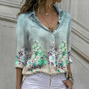 Floral Print Women's Blouse with Flattering Design