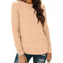 High-Quality Cotton Women's Long Sleeve Tee with Round Neck