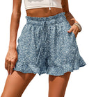 Floral Printed Women's Shorts with Stretch Waist