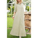 Chic Women's Shirt Dress with Hidden Buttons and Pockets