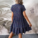 Chic Women's V-Neck Dress with Flared Skirt