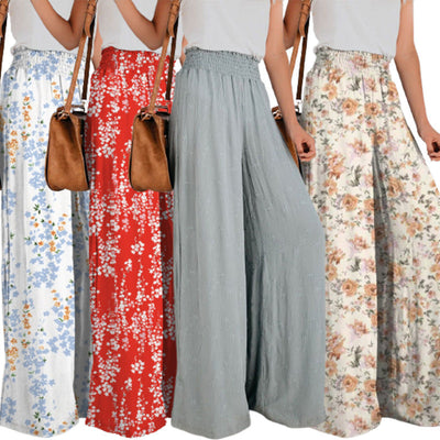 Floral Wide Leg Trousers for Women