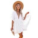 Chic Women's V-Neck Dress with Ruffle Accents