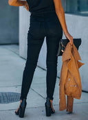 Chic High-Waisted Ripped Jeans for Women