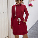 Stylish Women's Dress with Adjustable Drawstring and Handy Pockets