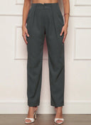 Chic High-Waisted Trousers with Pleats for Women