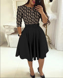 Women's Chic Zip Design Dress with Waistline Accent